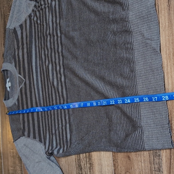 Smartwool Sparwood Crew Striped Sweater Dark Gray / Brown Size L - Picture 7 of 8